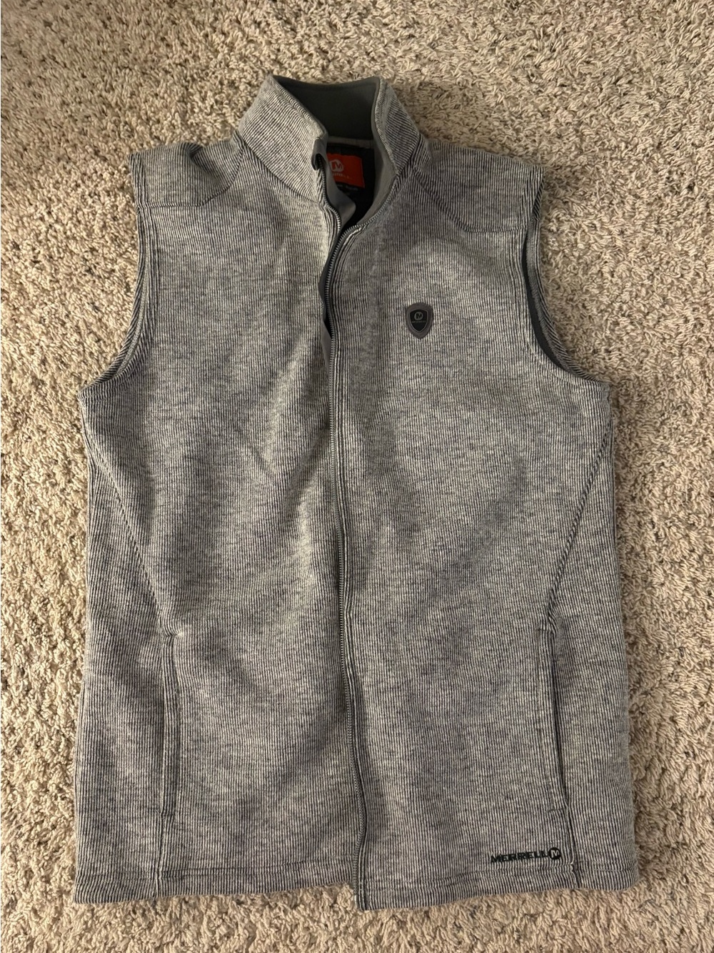 Men's Grey Knit Zip-Up Vest